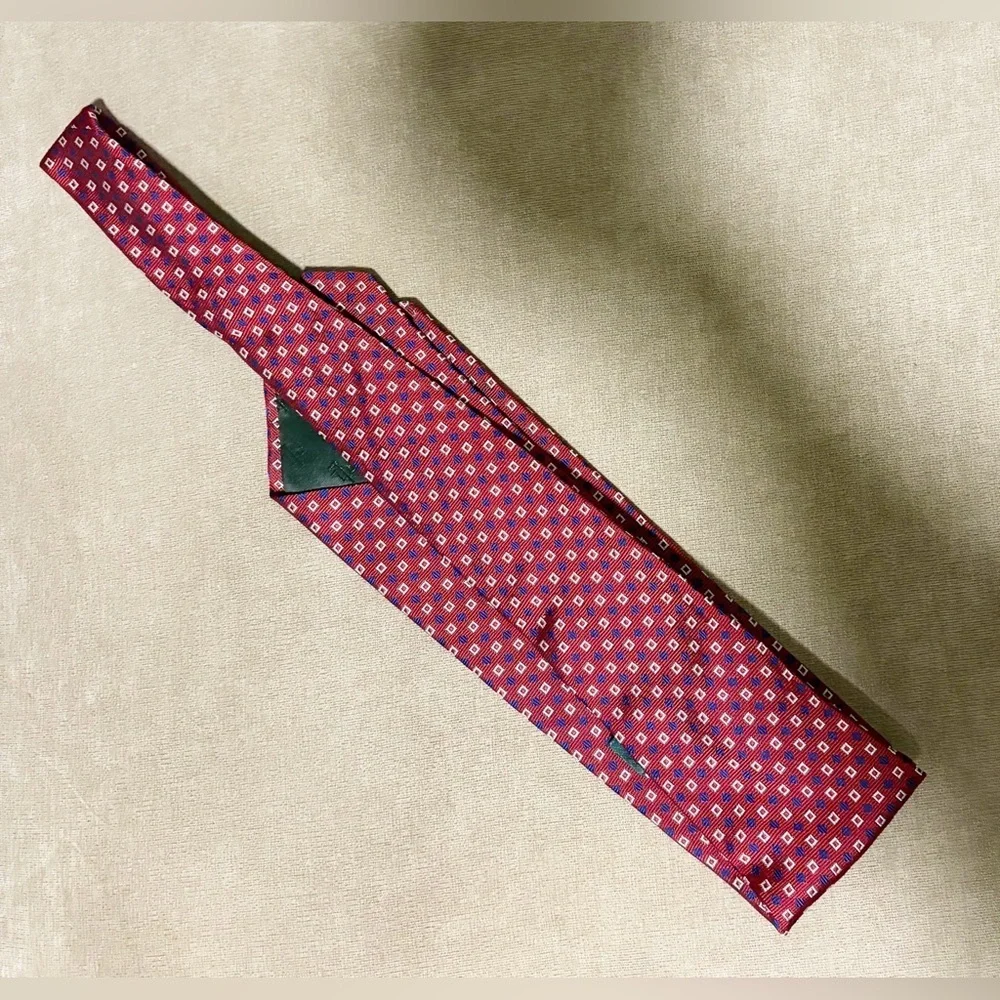 Ralph Lauren Red Geometric Patterned Tie